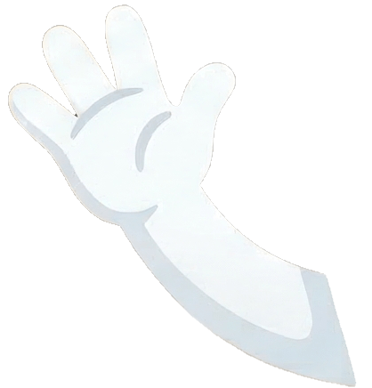 Friendly hand wave from the Noza Dental mascot